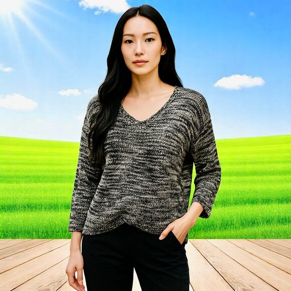 Eileen Fisher Sweater Open Knit Long Sleeve Pullover Relaxed - Picture 8 of 8